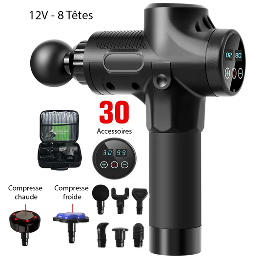 Pistolet de massage professionnel 8 têtes