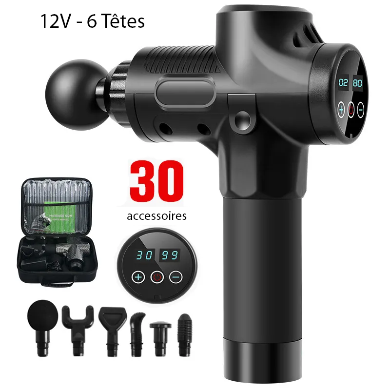 Pistolet de massage professionnel 6 têtes