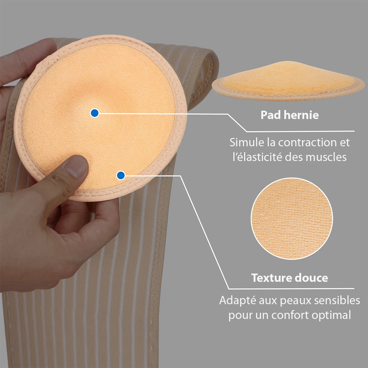 Ceinture hernie ombilicale Velpeau Easy-Pad