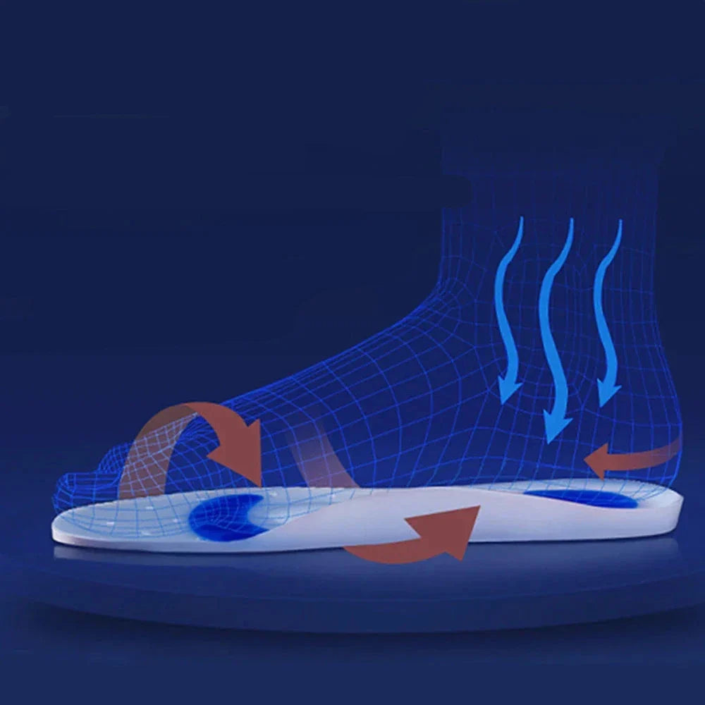Semelles orthopédiques unisexes en gel pour pieds plats