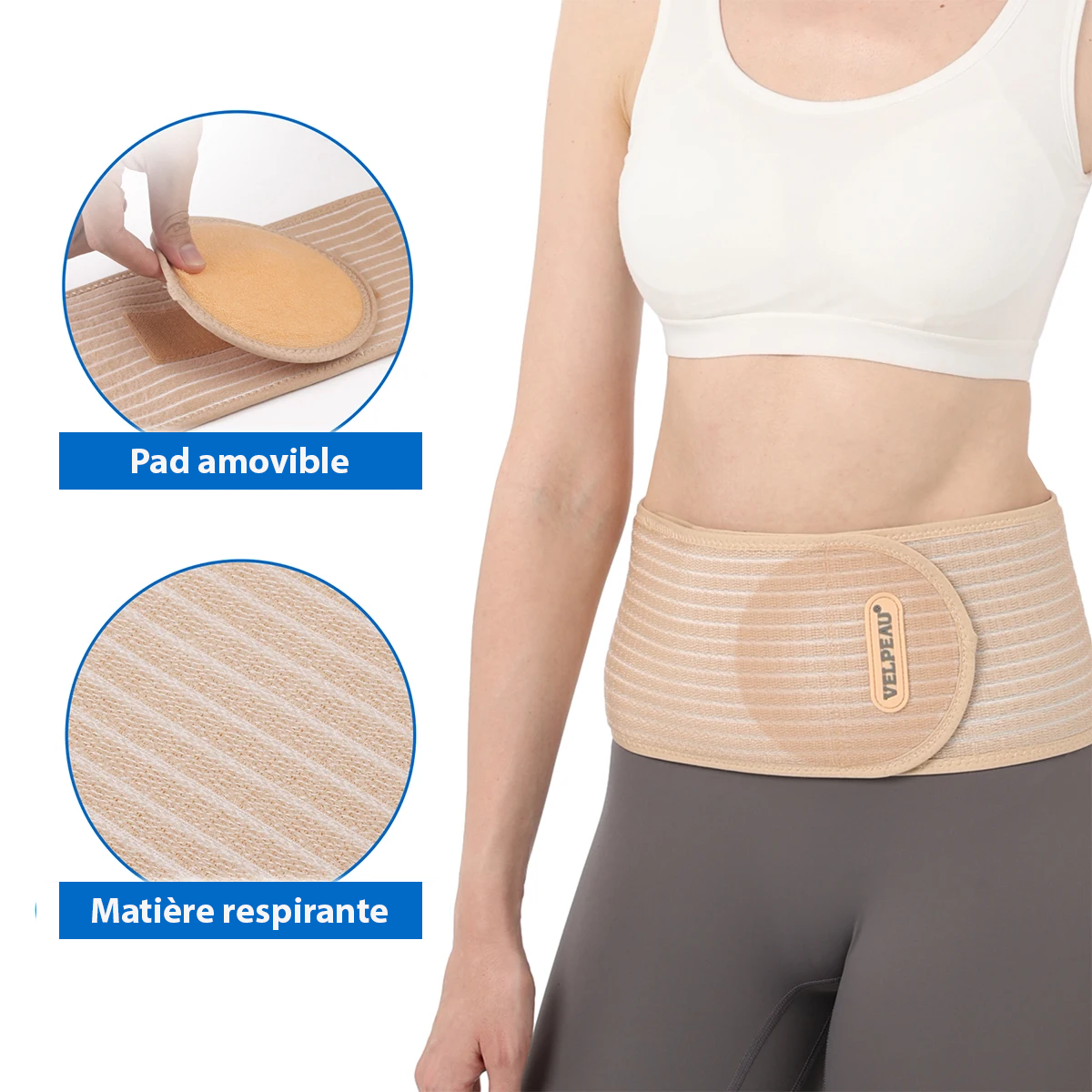 Ceinture hernie ombilicale Velpeau Easy-Pad