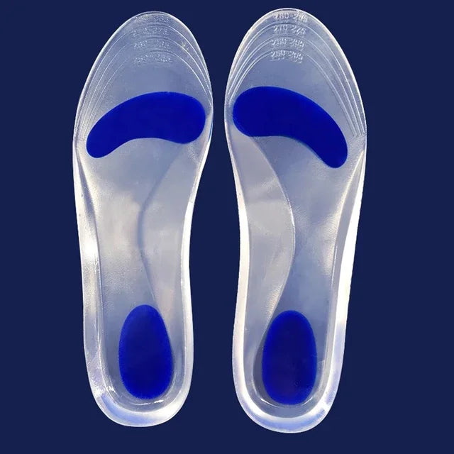 Semelles orthopédiques unisexes en gel pour pieds plats