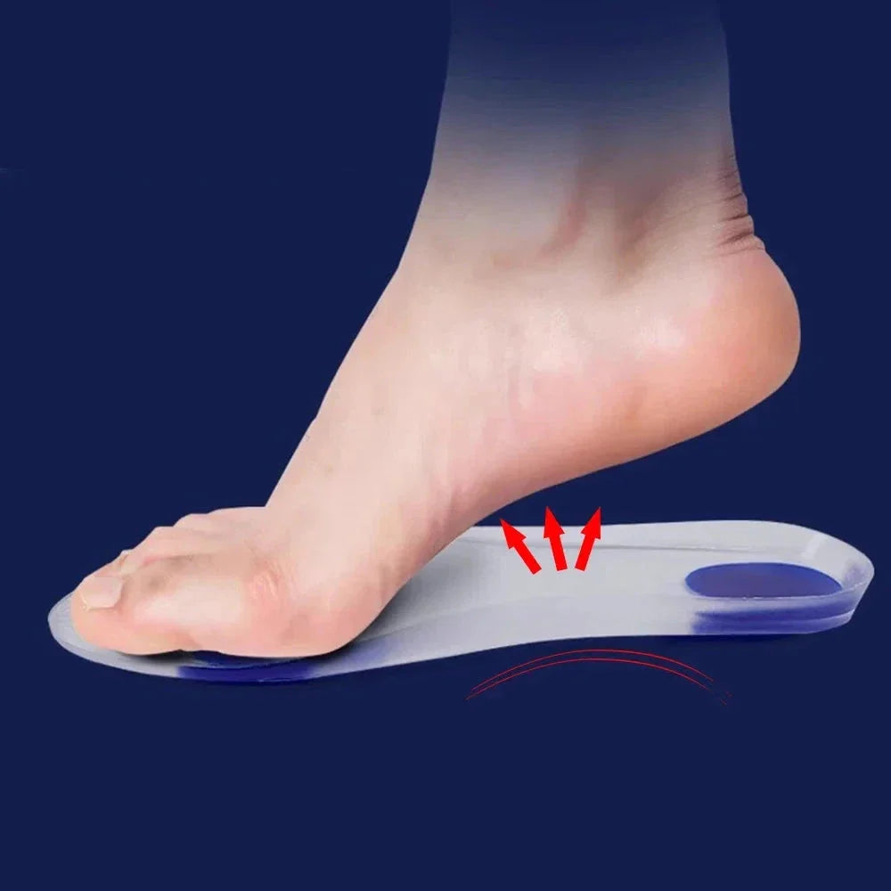 Semelles orthopédiques unisexes en gel pour pieds plats