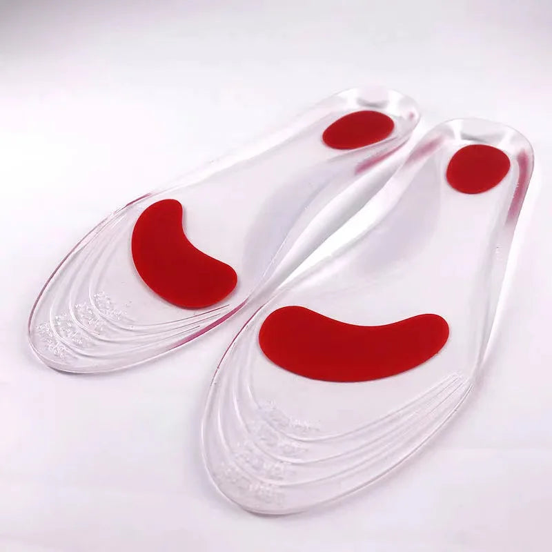Semelles orthopédiques unisexes en gel pour pieds plats