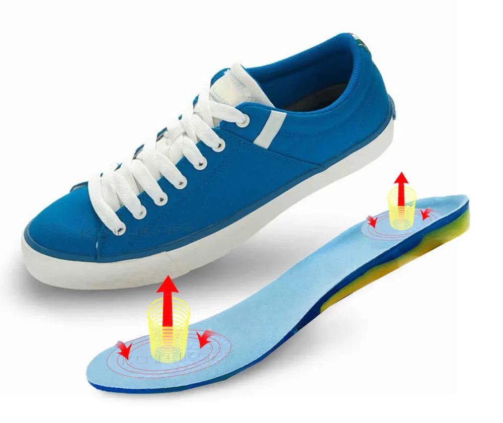 Semelles orthopédiques unisexes en gel silicone pour sportifs