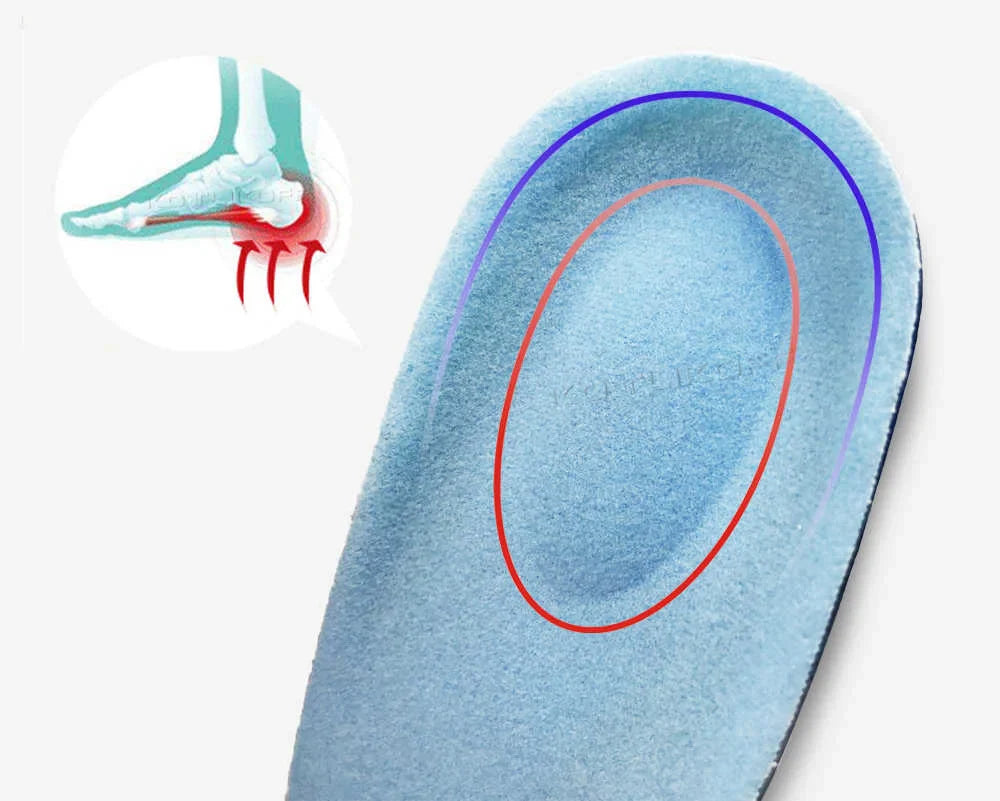 Semelles orthopédiques unisexes en gel silicone pour sportifs